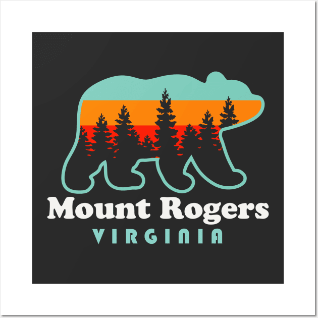 Mount Rogers Virginia Hiking Bear Wall Art by PodDesignShop